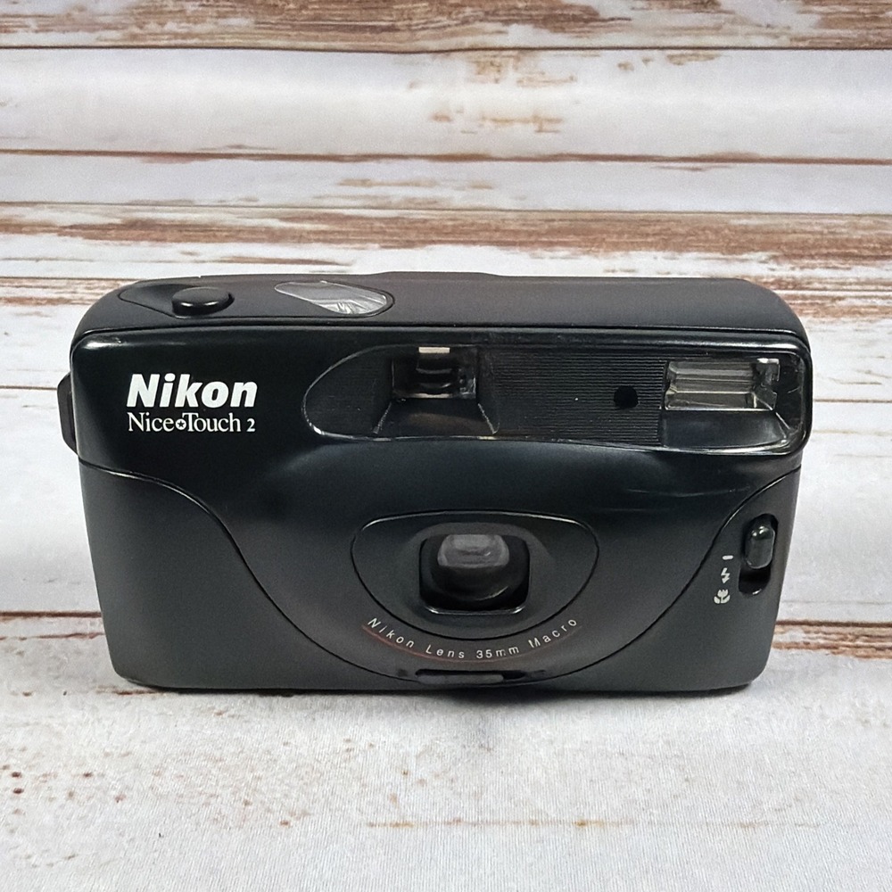 Nikon Nice Touch 2 Point & Shoot 35mm Film Camera Black Fixed Focus